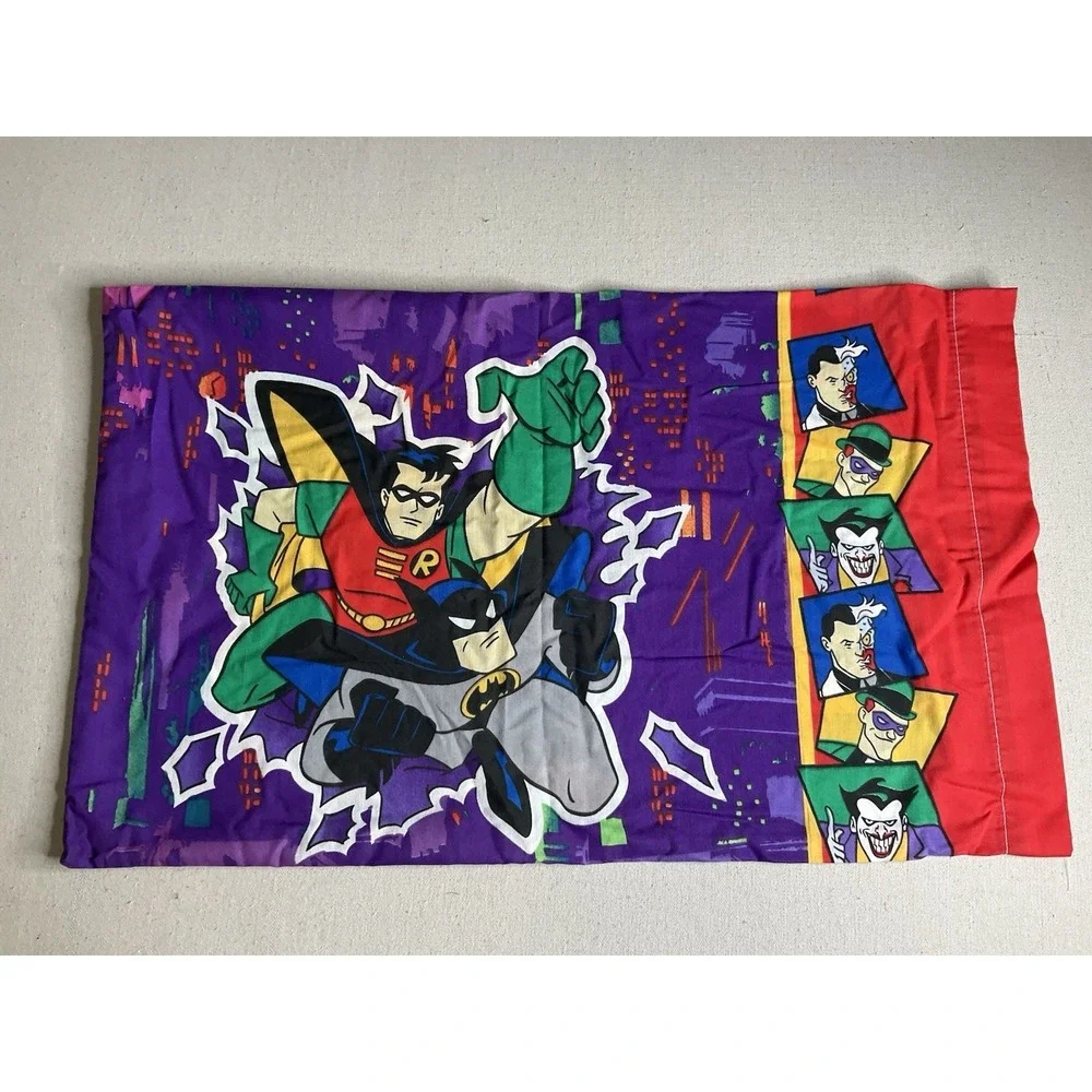 DC Comics 1995 Batman Robin Joker Riddler Cotton Standard Pillowcase